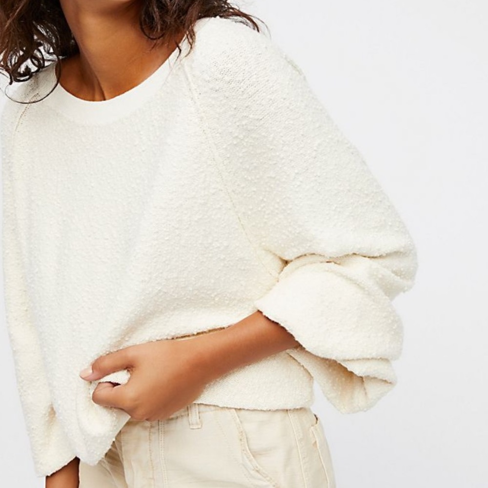 Free People Found My Friend Pullover Sweater Cream